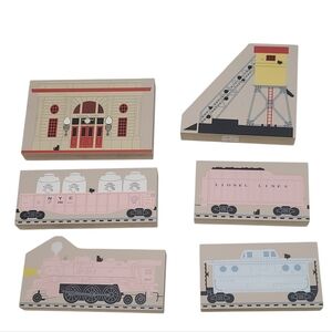 Cat's Meow And Lionel TrainWooden Train Set, Art, Collectible Display Pieces